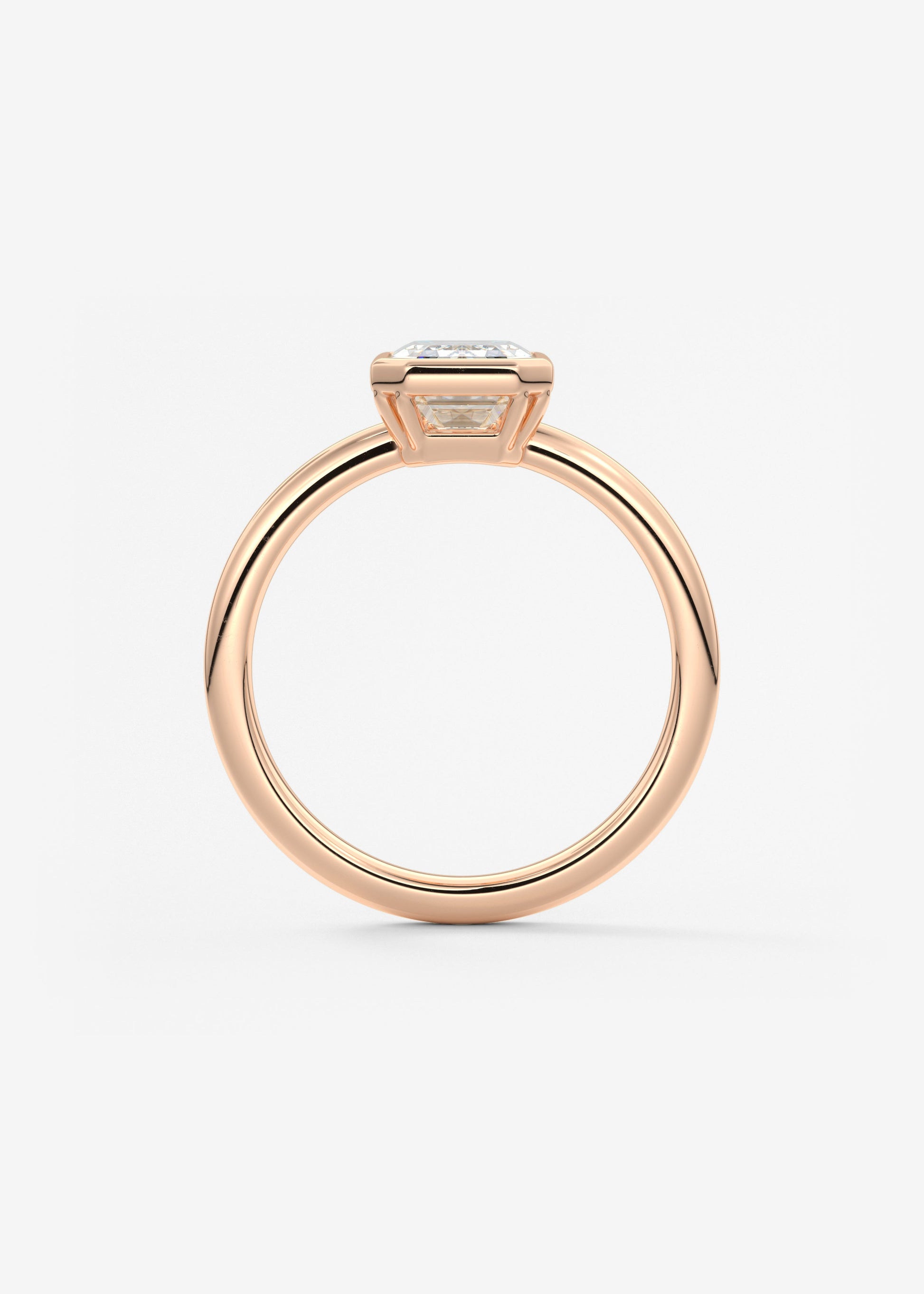 Emerald Bezel Lab Grown Diamond Engagement Ring