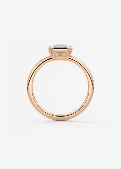Emerald Bezel Lab Grown Diamond Engagement Ring