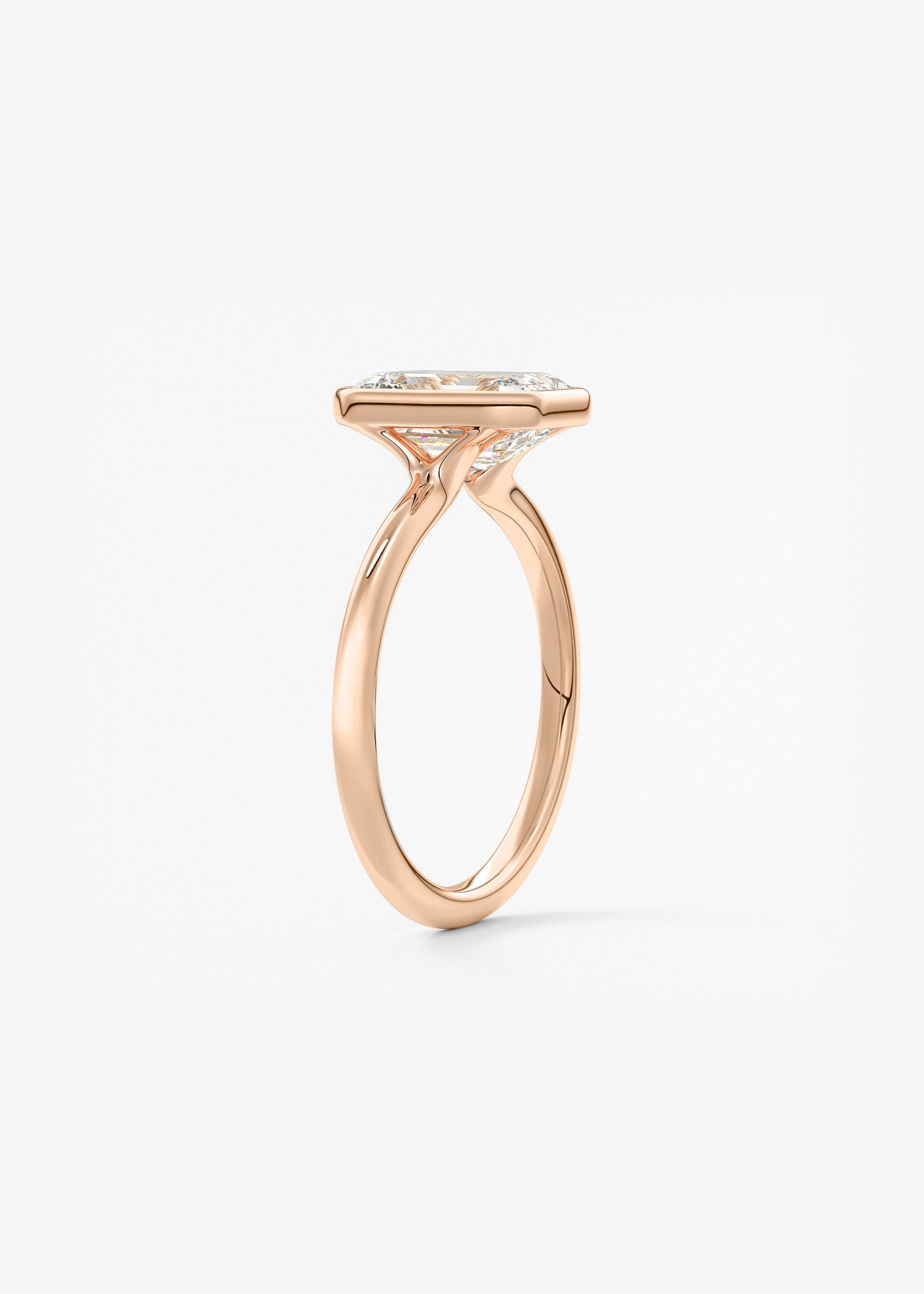 Emerald Bezel Lab Grown Diamond Engagement Ring
