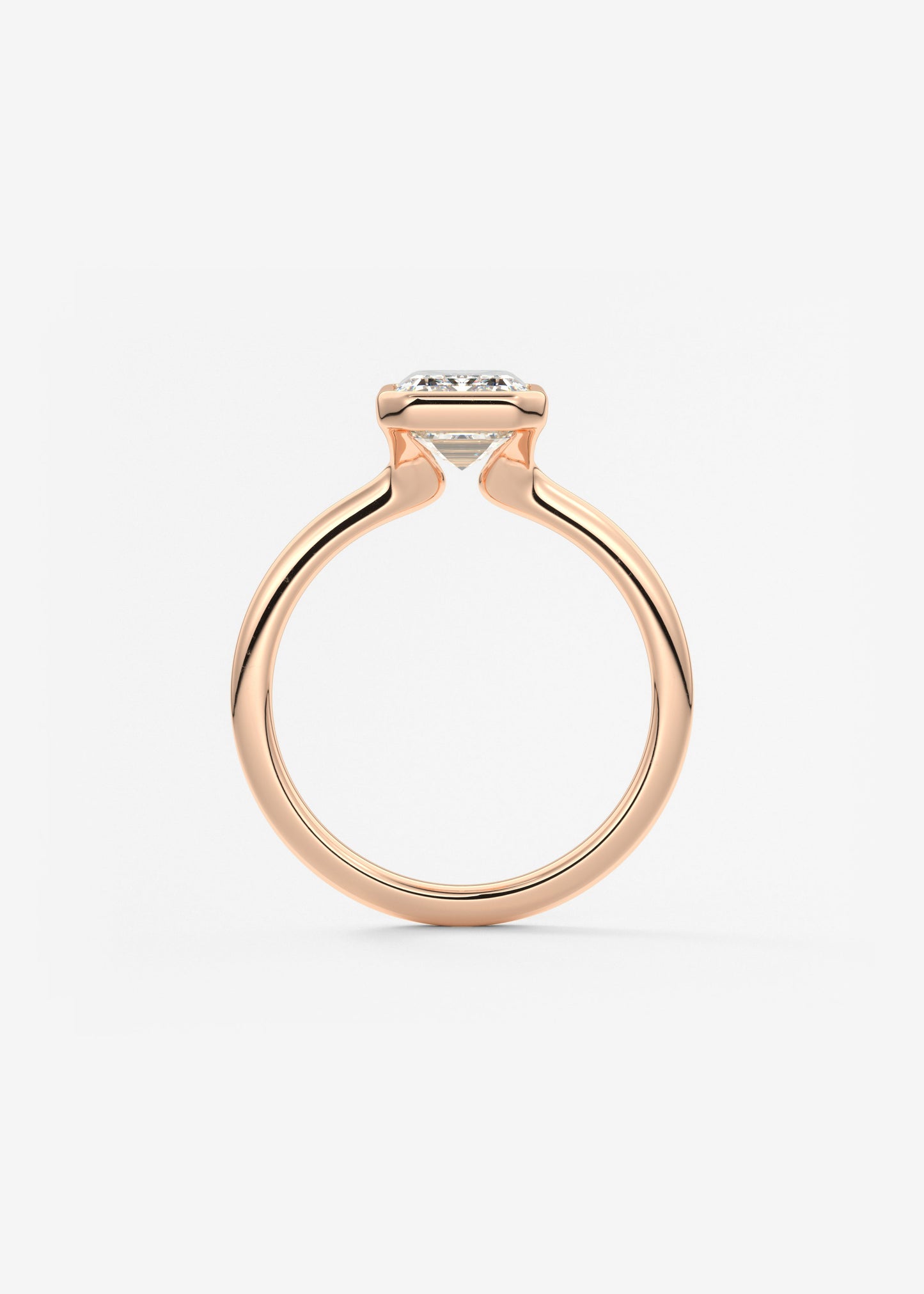 Emerald Bezel Lab Grown Diamond Engagement Ring