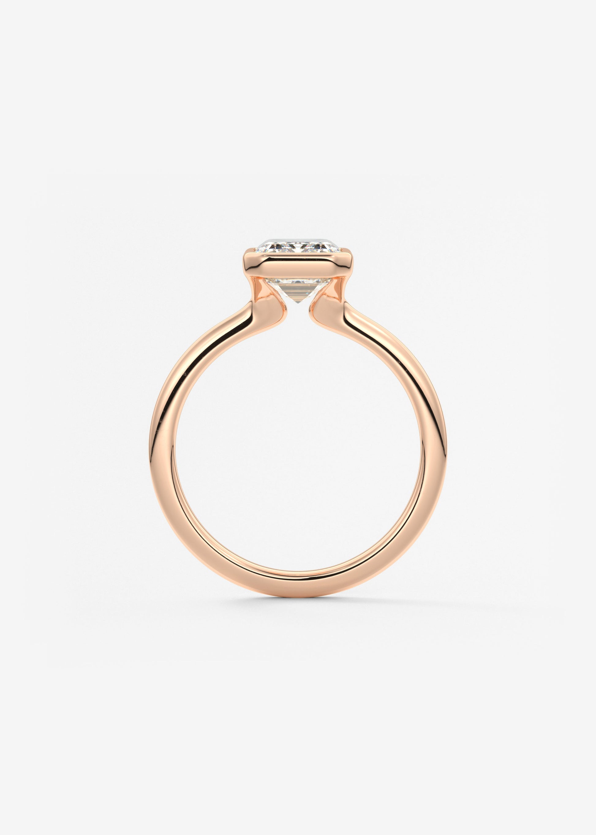 Emerald Bezel Lab Grown Diamond Engagement Ring