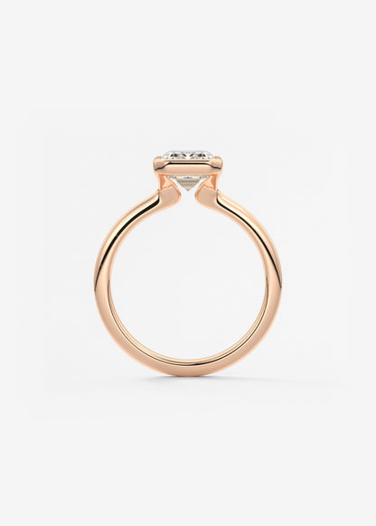 Emerald Bezel Lab Grown Diamond Engagement Ring