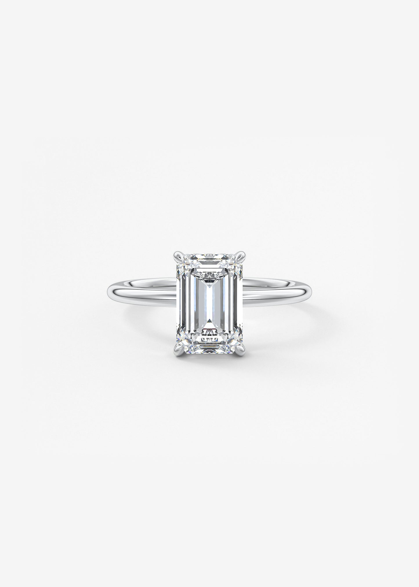 Emerald Hidden Halo Lab Grown Diamond Engagement Ring