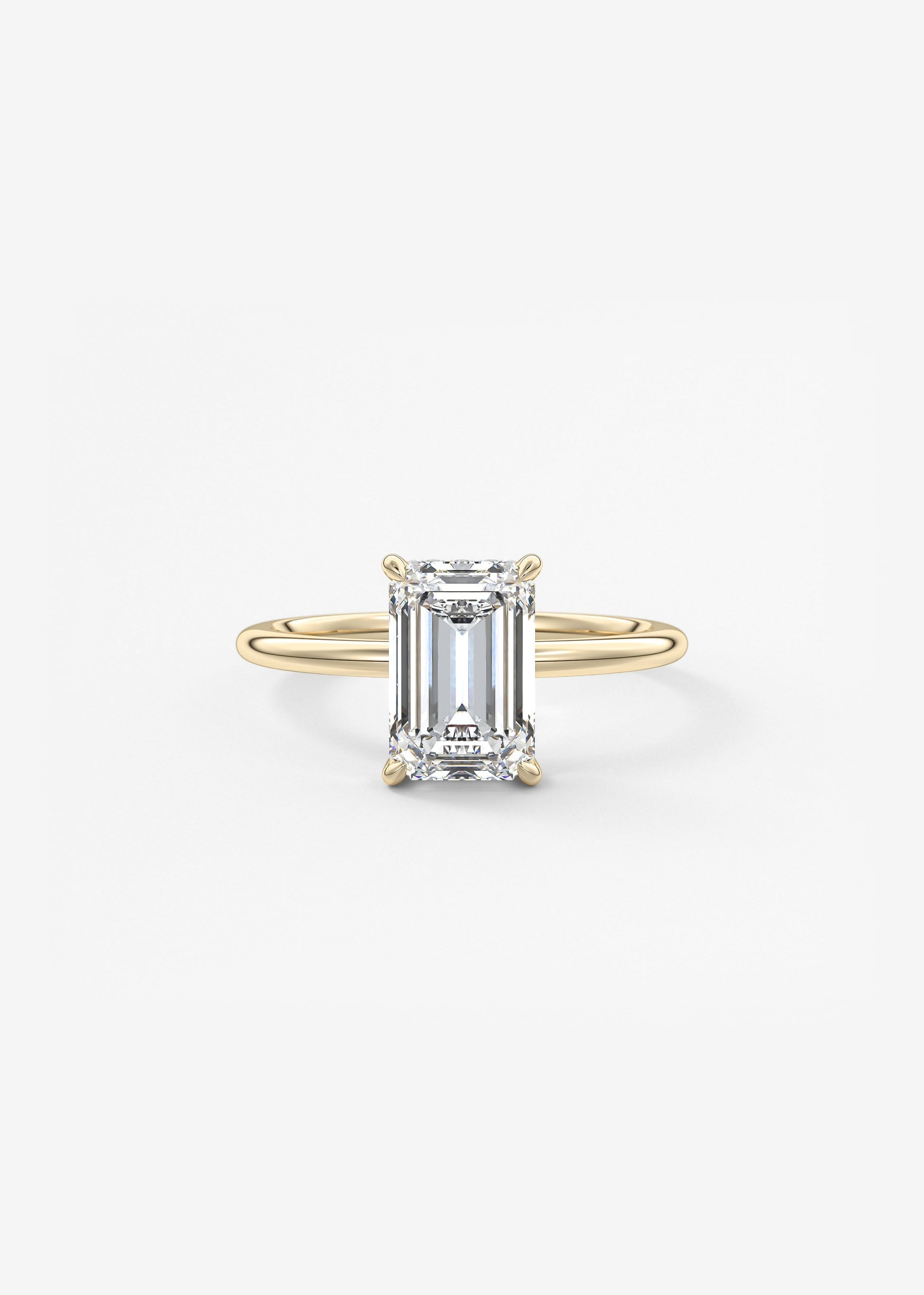 Emerald Hidden Halo Lab Grown Diamond Engagement Ring