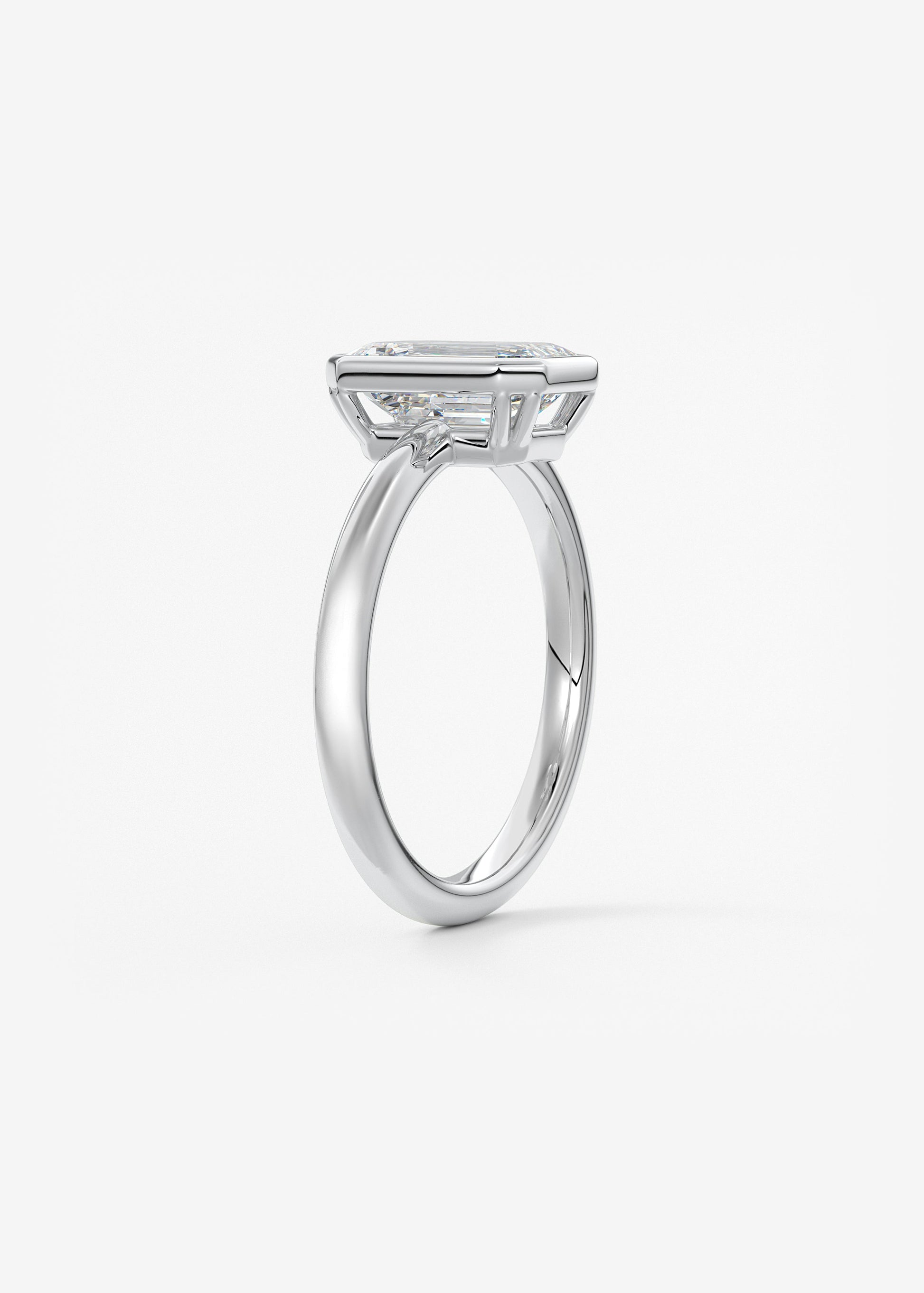 Emerald Bezel Lab Grown Diamond Engagement Ring