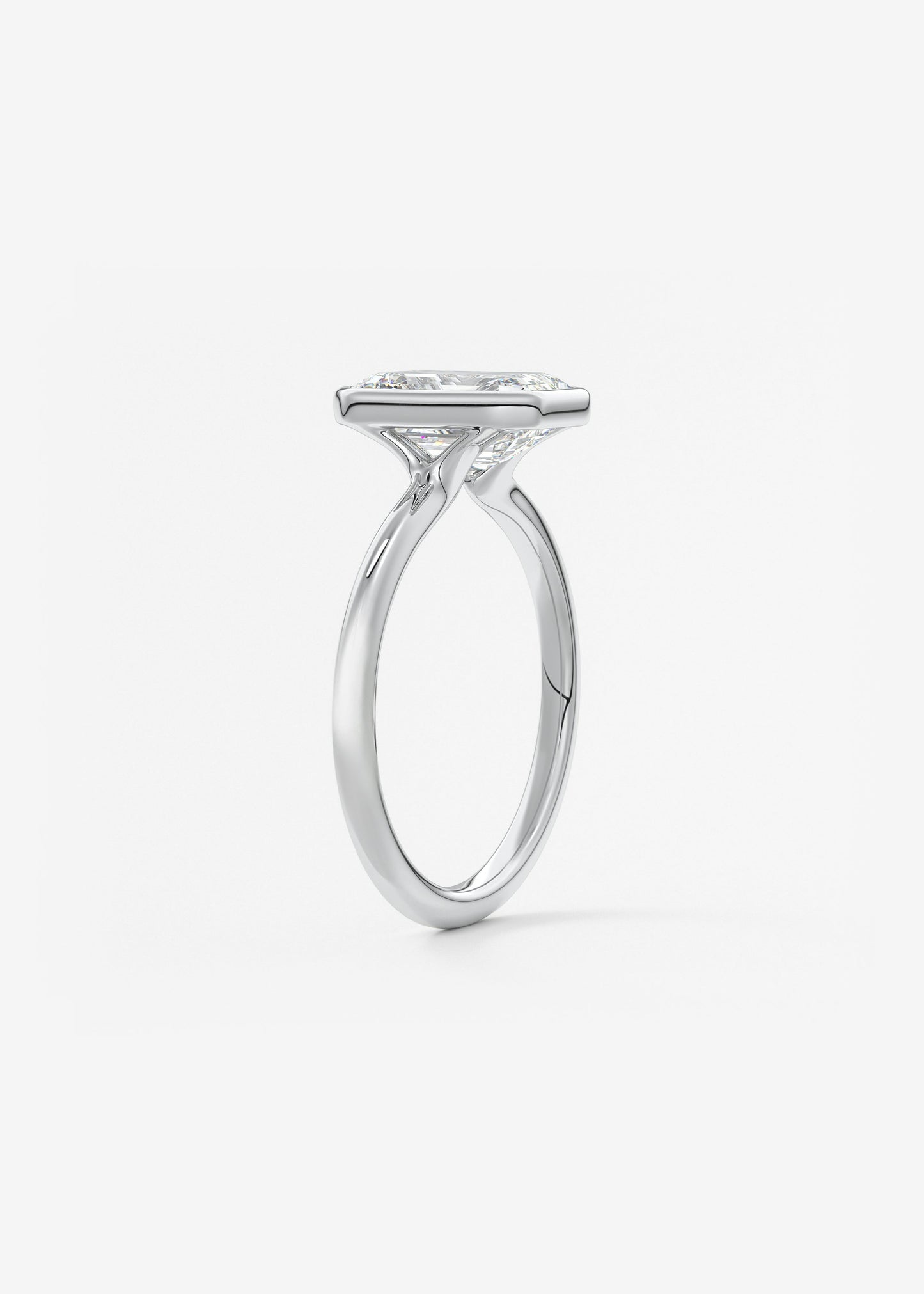 Emerald Bezel Lab Grown Diamond Engagement Ring