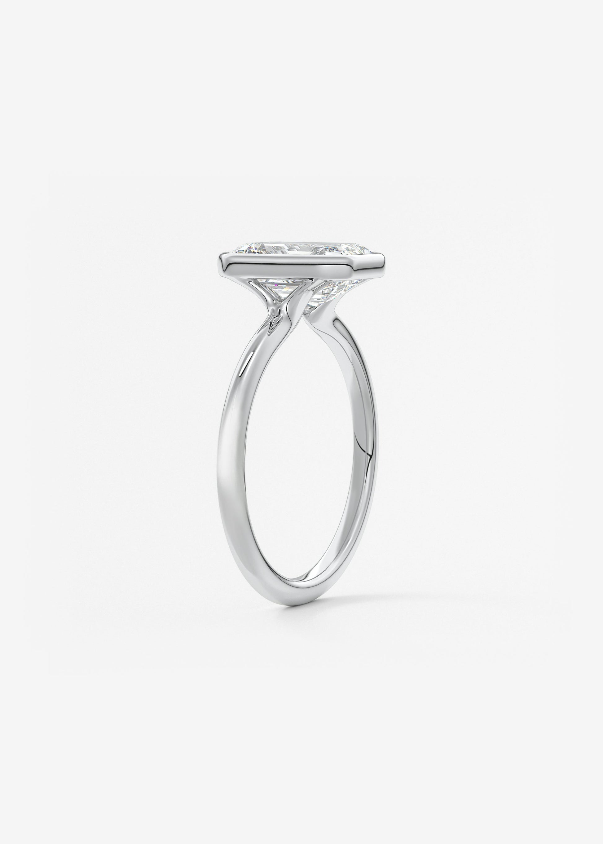 Emerald Bezel Lab Grown Diamond Engagement Ring