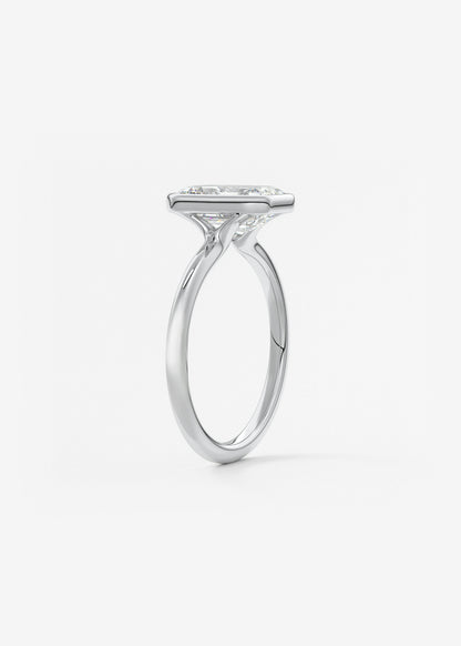 Emerald Bezel Lab Grown Diamond Engagement Ring