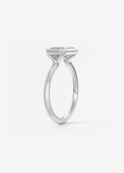 Emerald East West Bezel Lab Grown Diamond Engagement Ring