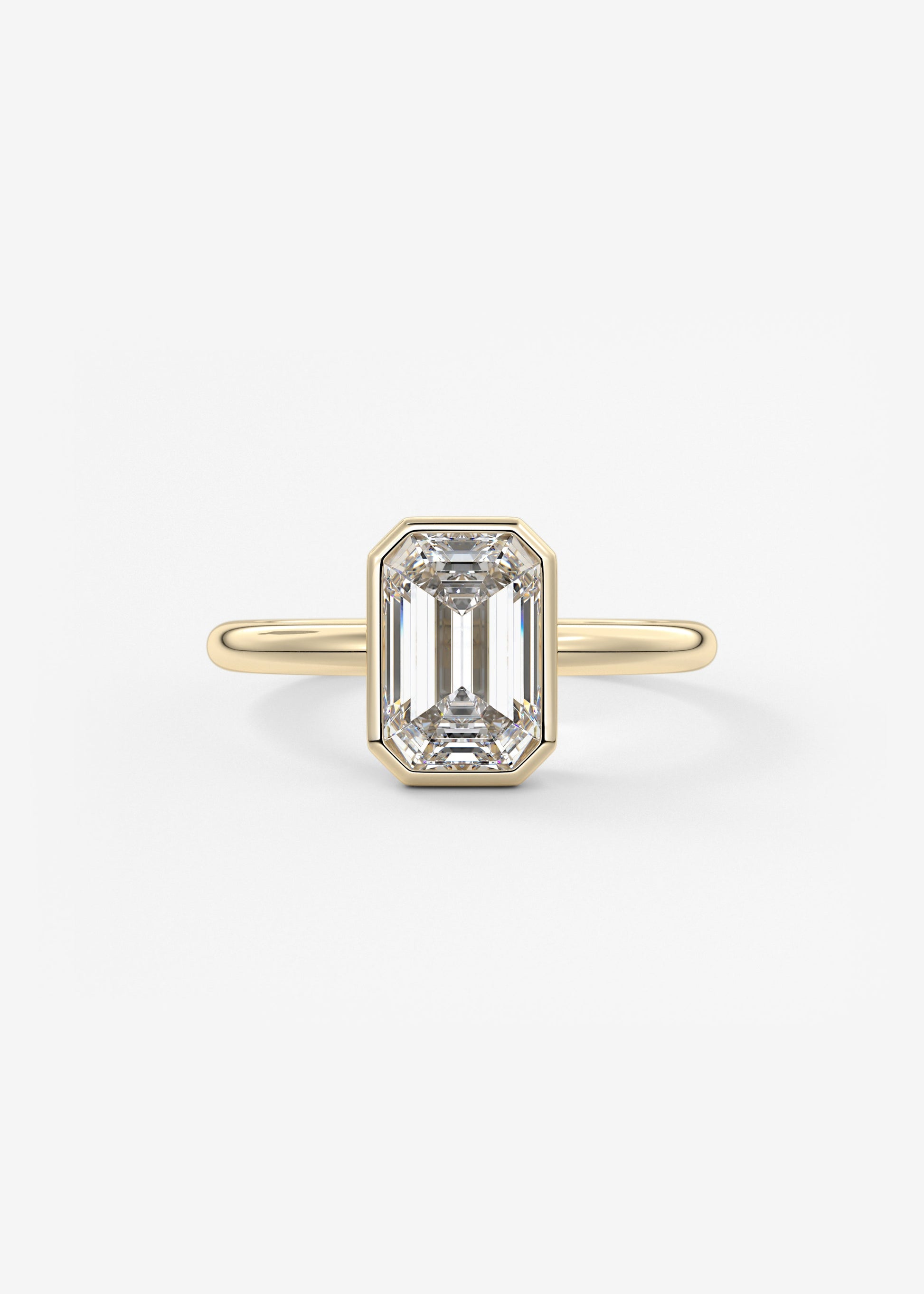 Emerald Bezel Lab Grown Diamond Engagement Ring