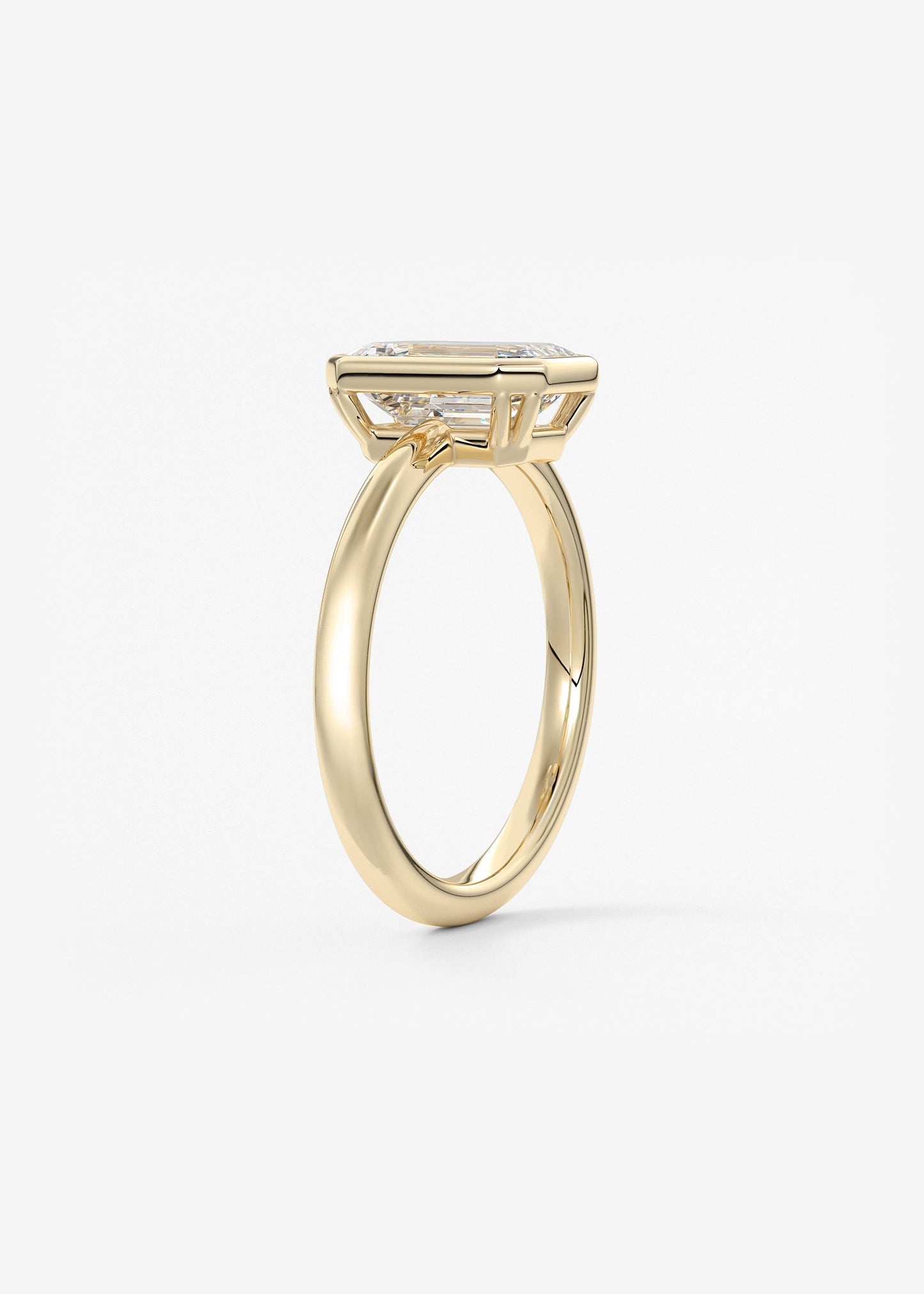 Emerald Bezel Lab Grown Diamond Engagement Ring