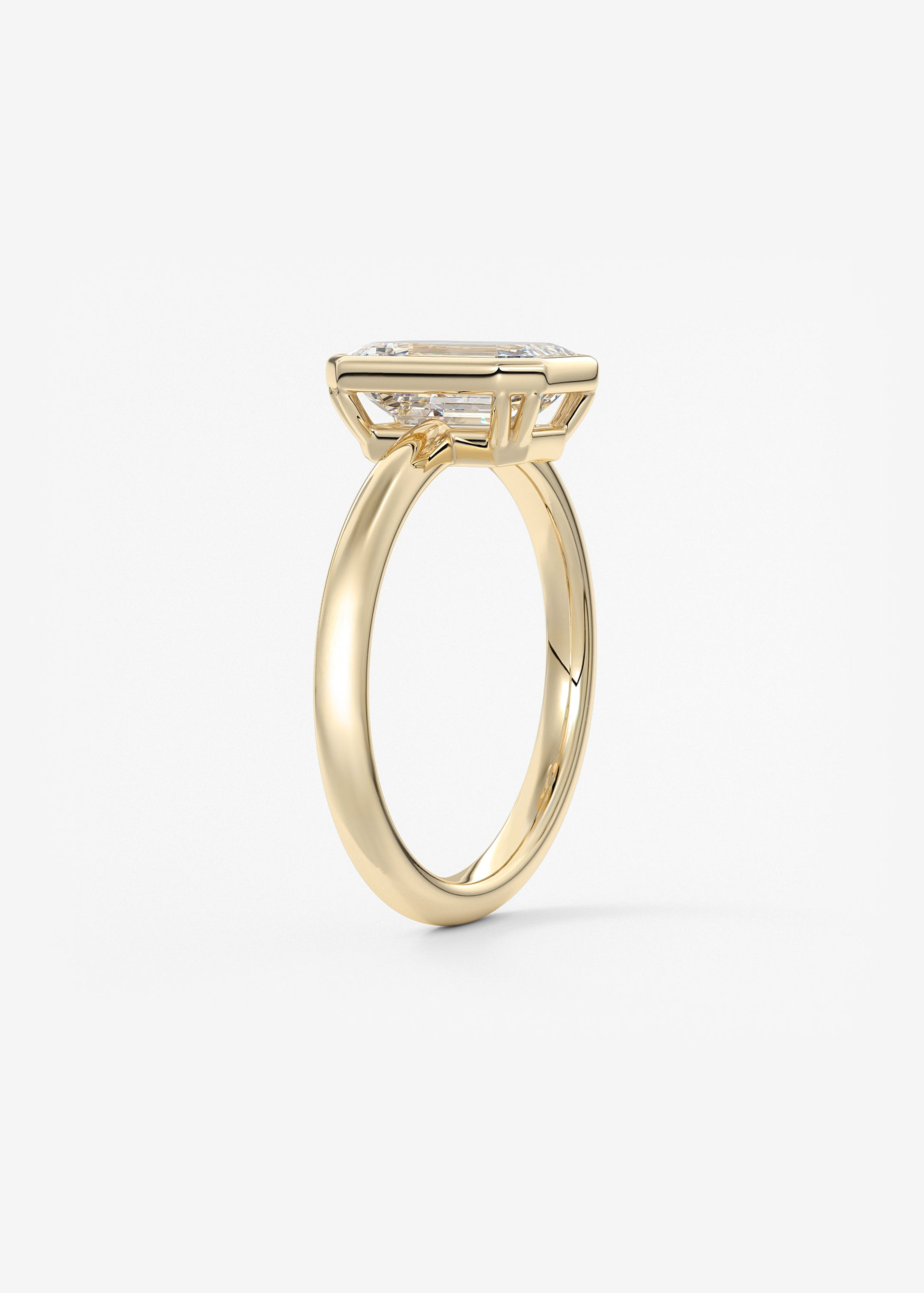Emerald Bezel Lab Grown Diamond Engagement Ring