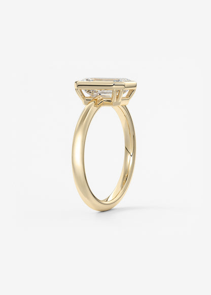 Emerald Bezel Lab Grown Diamond Engagement Ring