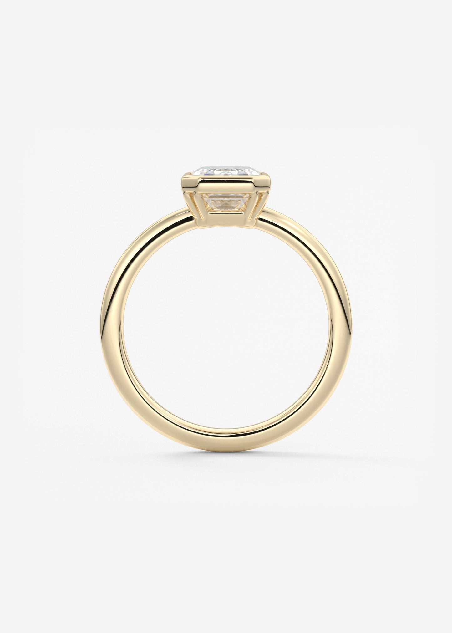 Emerald Bezel Lab Grown Diamond Engagement Ring