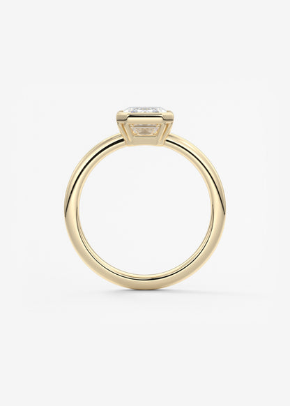 Emerald Bezel Lab Grown Diamond Engagement Ring