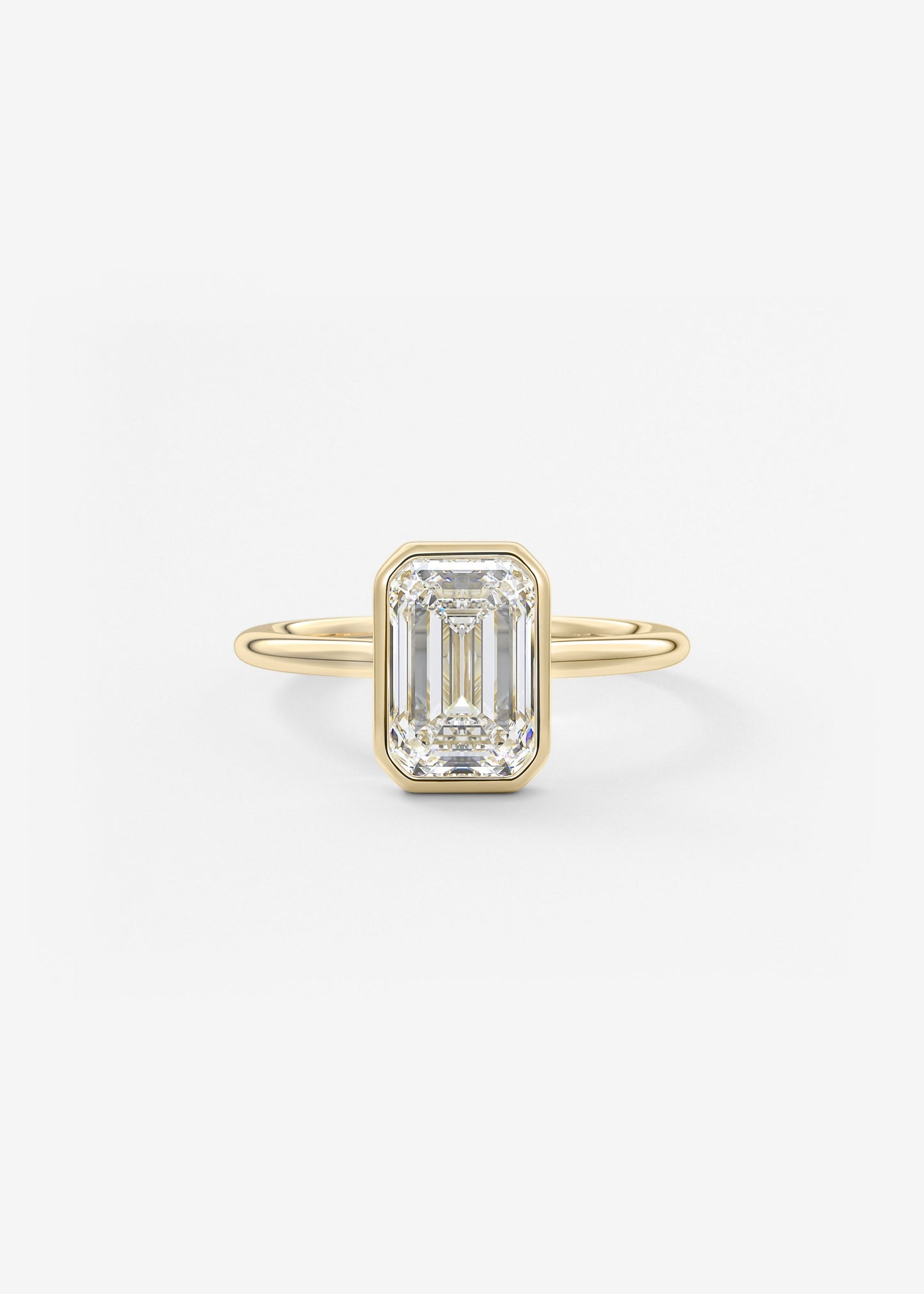 Emerald Bezel Lab Grown Diamond Engagement Ring