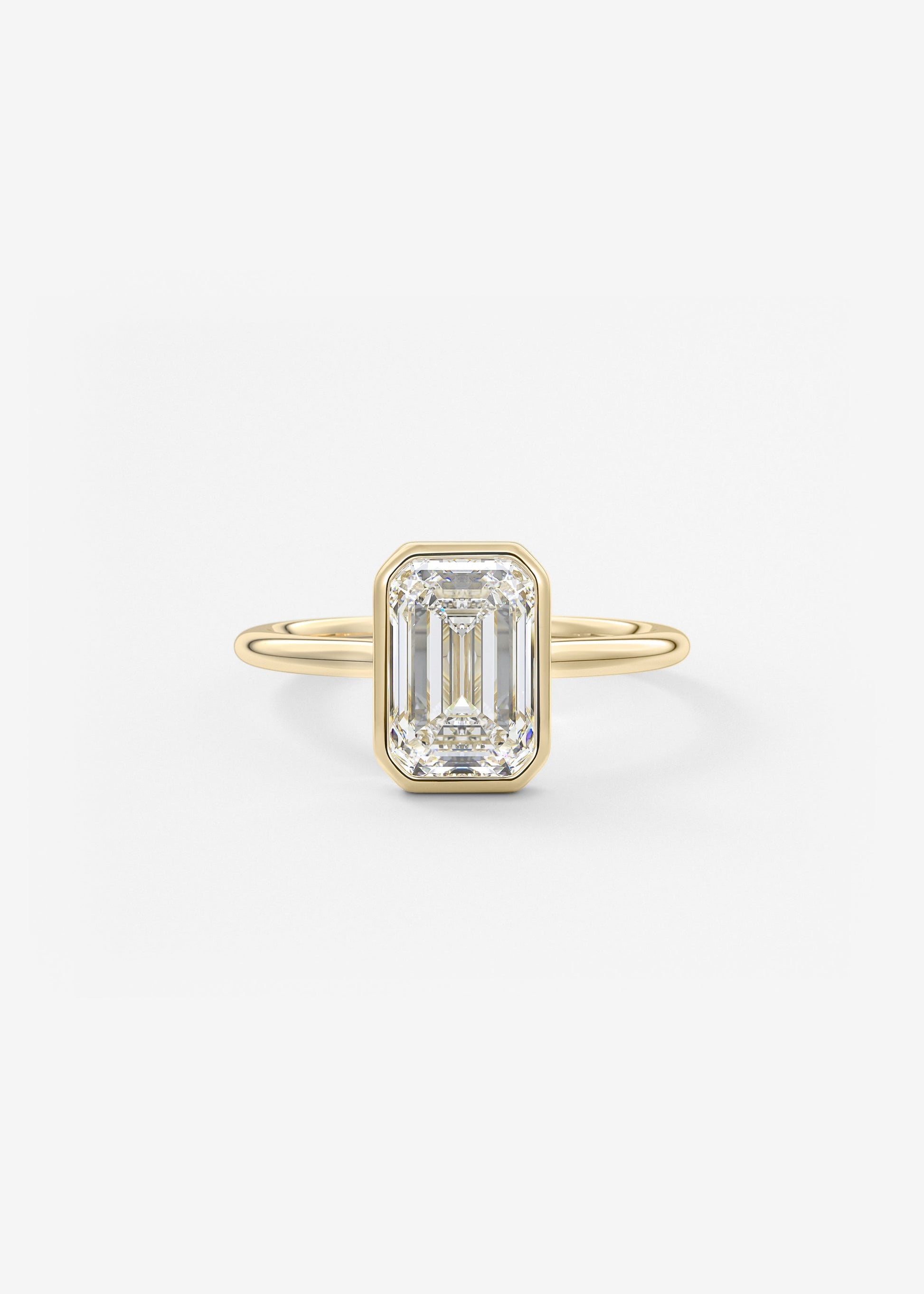 Emerald Bezel Lab Grown Diamond Engagement Ring
