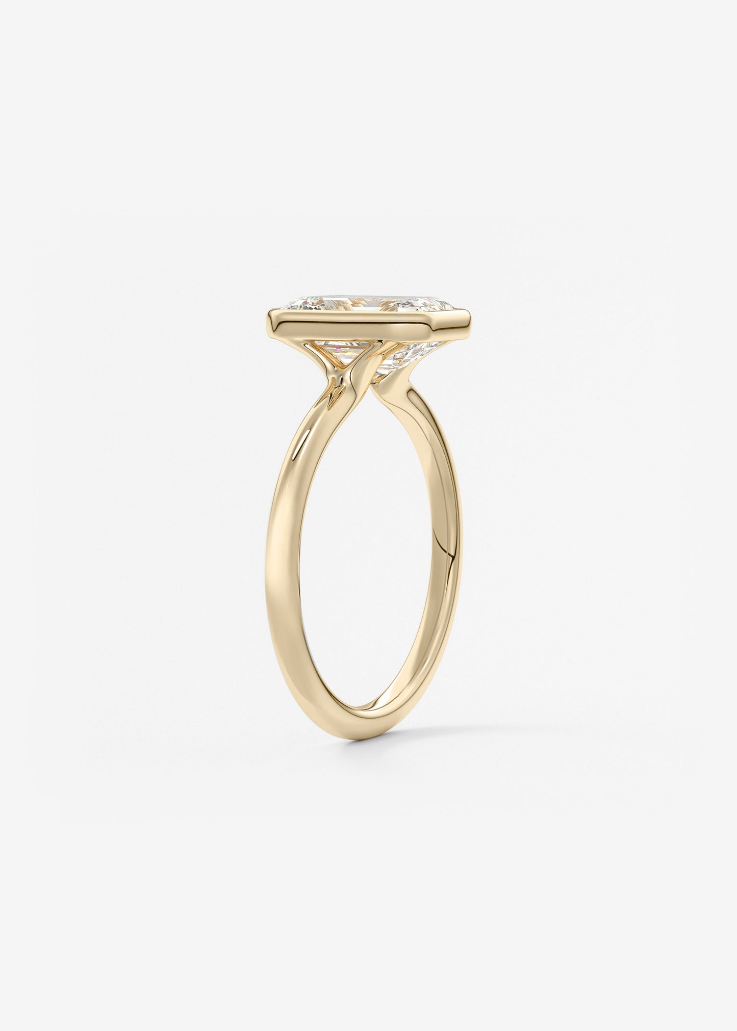 Emerald Bezel Lab Grown Diamond Engagement Ring