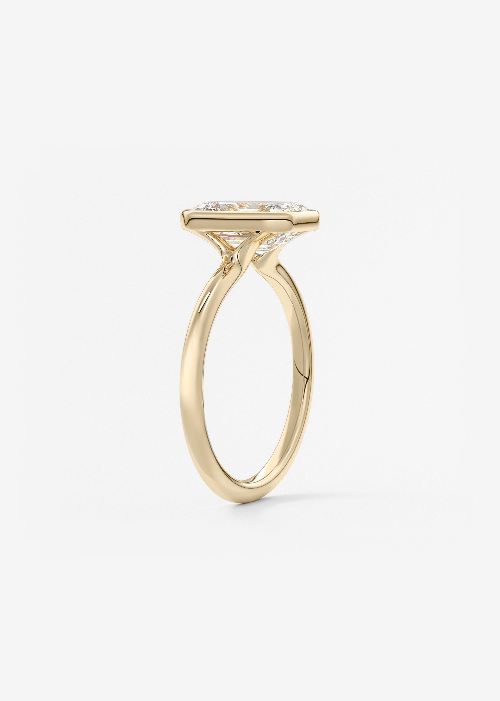 Emerald Bezel Lab Grown Diamond Engagement Ring