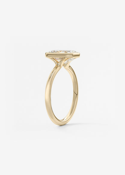 Emerald Bezel Lab Grown Diamond Engagement Ring
