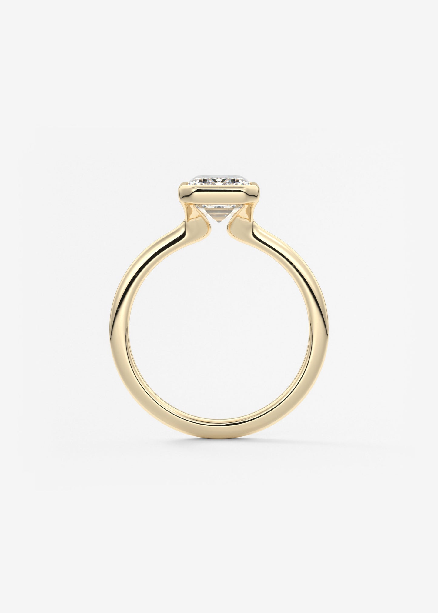 Emerald Bezel Lab Grown Diamond Engagement Ring