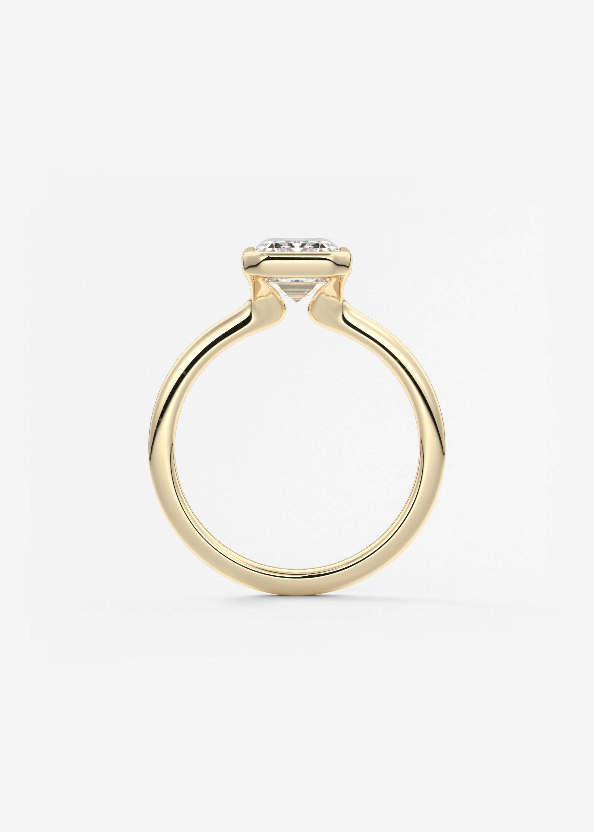 Emerald Bezel Lab Grown Diamond Engagement Ring