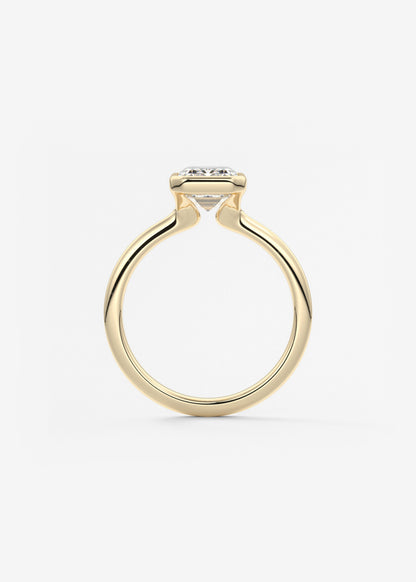 Emerald Bezel Lab Grown Diamond Engagement Ring
