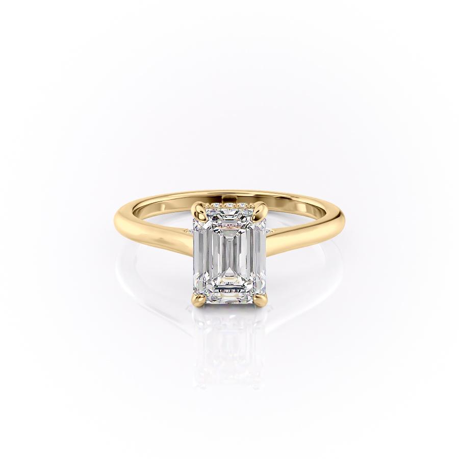 1.91 CT Emerald Cut Solitaire Hidden Halo Setting Moissanite Engagement Ring 11