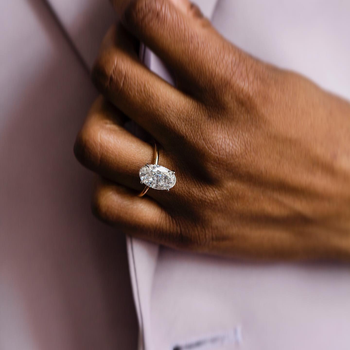 Oval Hidden Halo Lab Grown Diamond Engagement Ring