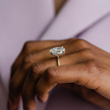 Oval Hidden Halo Lab Grown Diamond Engagement Ring
