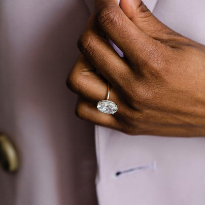 Oval Hidden Halo Lab Grown Diamond Engagement Ring