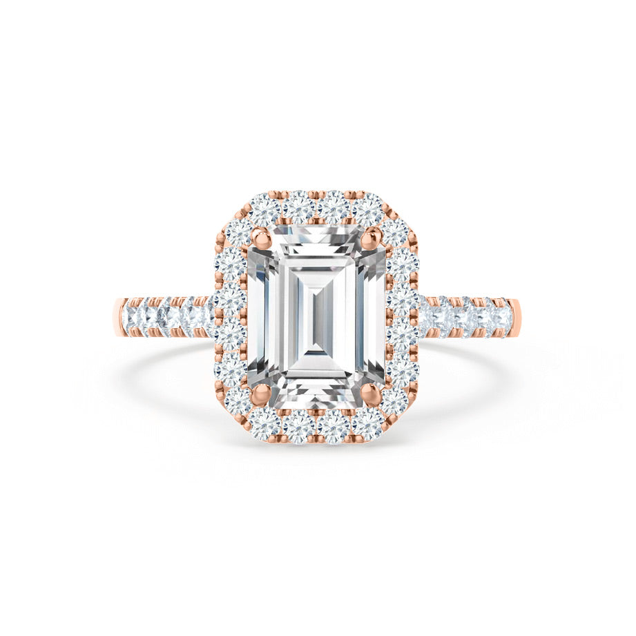 Emerald Halo & Pave Lab Grown Diamond Engagement Ring