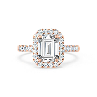 Emerald Halo & Pave Lab Grown Diamond Engagement Ring