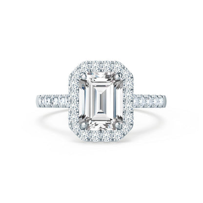 Emerald Halo & Pave Lab Grown Diamond Engagement Ring