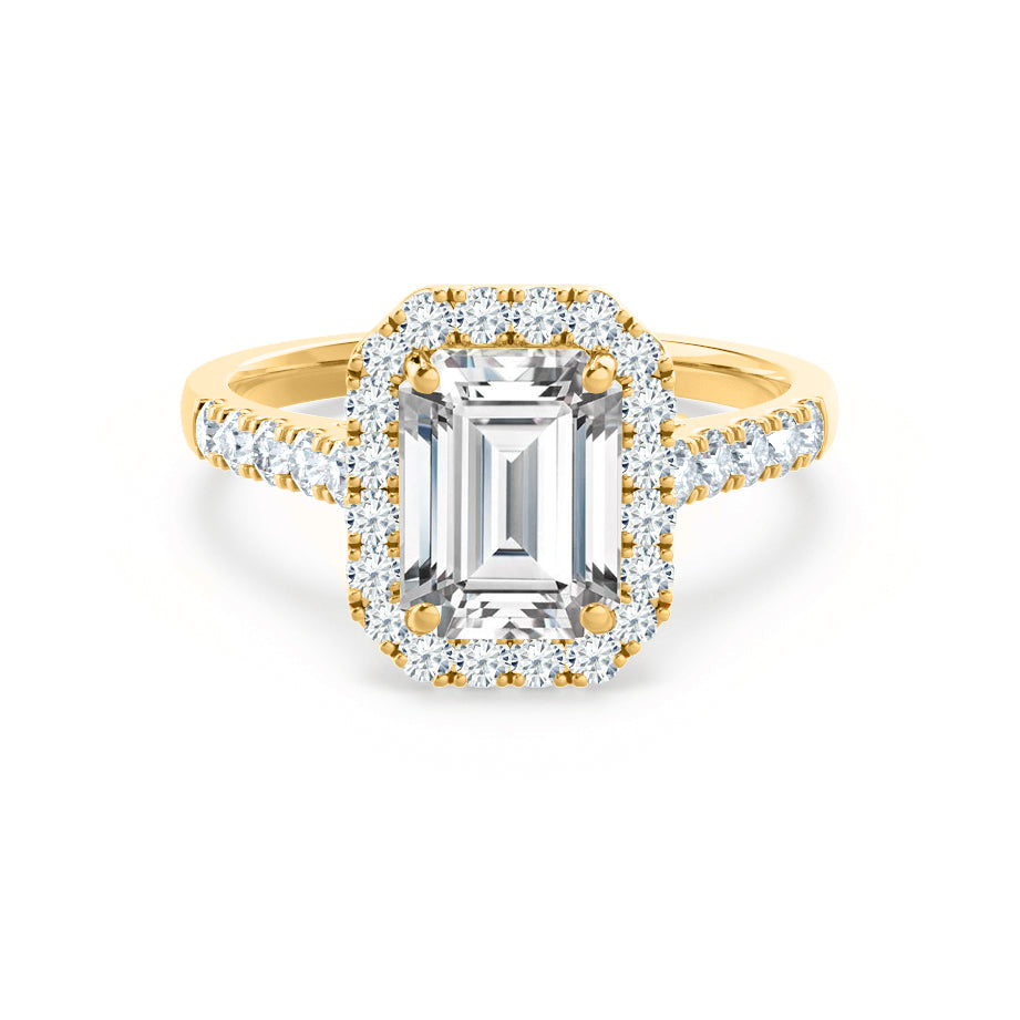 Emerald Halo & Pave Lab Grown Diamond Engagement Ring