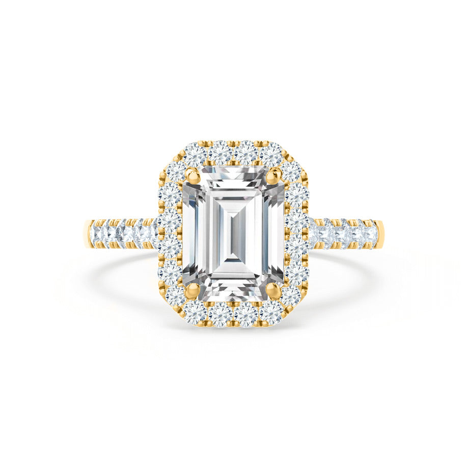 Emerald Halo & Pave Lab Grown Diamond Engagement Ring