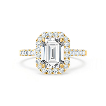 Emerald Halo & Pave Lab Grown Diamond Engagement Ring