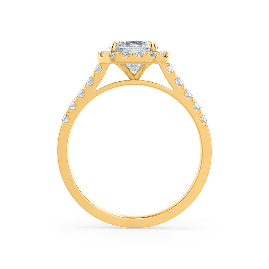 Radiant Halo & Pave Lab Grown Diamond Engagement Ring
