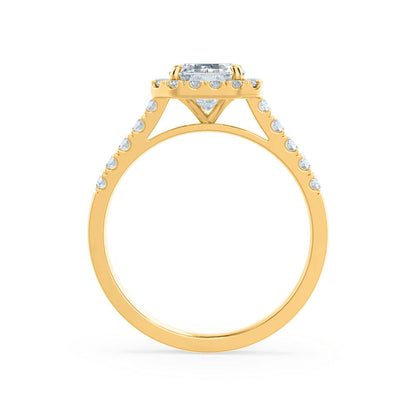 Radiant Halo & Pave Lab Grown Diamond Engagement Ring