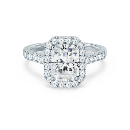 Radiant Halo & Pave Lab Grown Diamond Engagement Ring