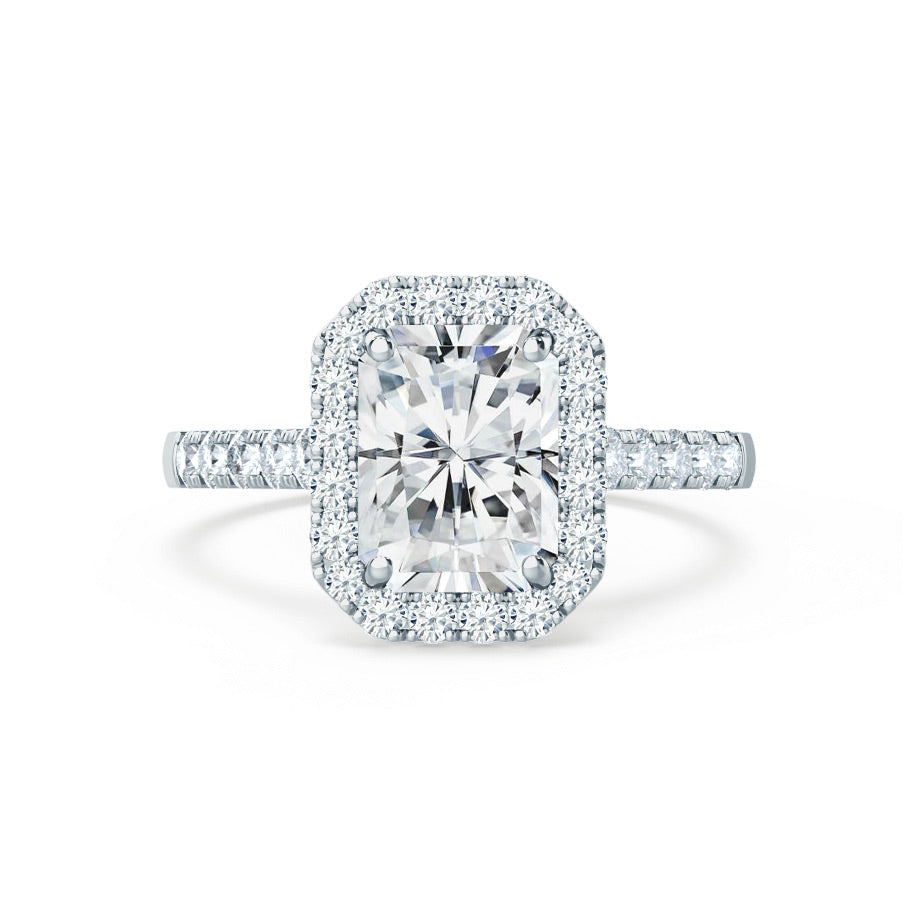 Radiant Halo & Pave Lab Grown Diamond Engagement Ring