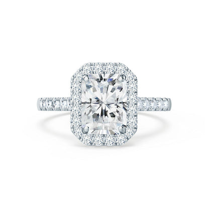Radiant Halo & Pave Lab Grown Diamond Engagement Ring