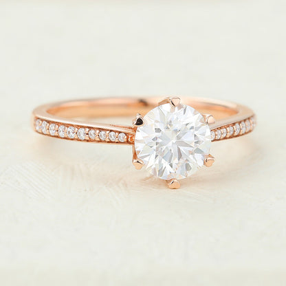 Round Pave Lab-Grown Diamond Engagement Ring