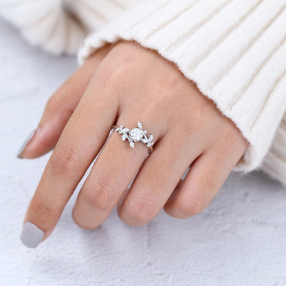 Round Cluster Lab-Grown Diamond Engagement Ring