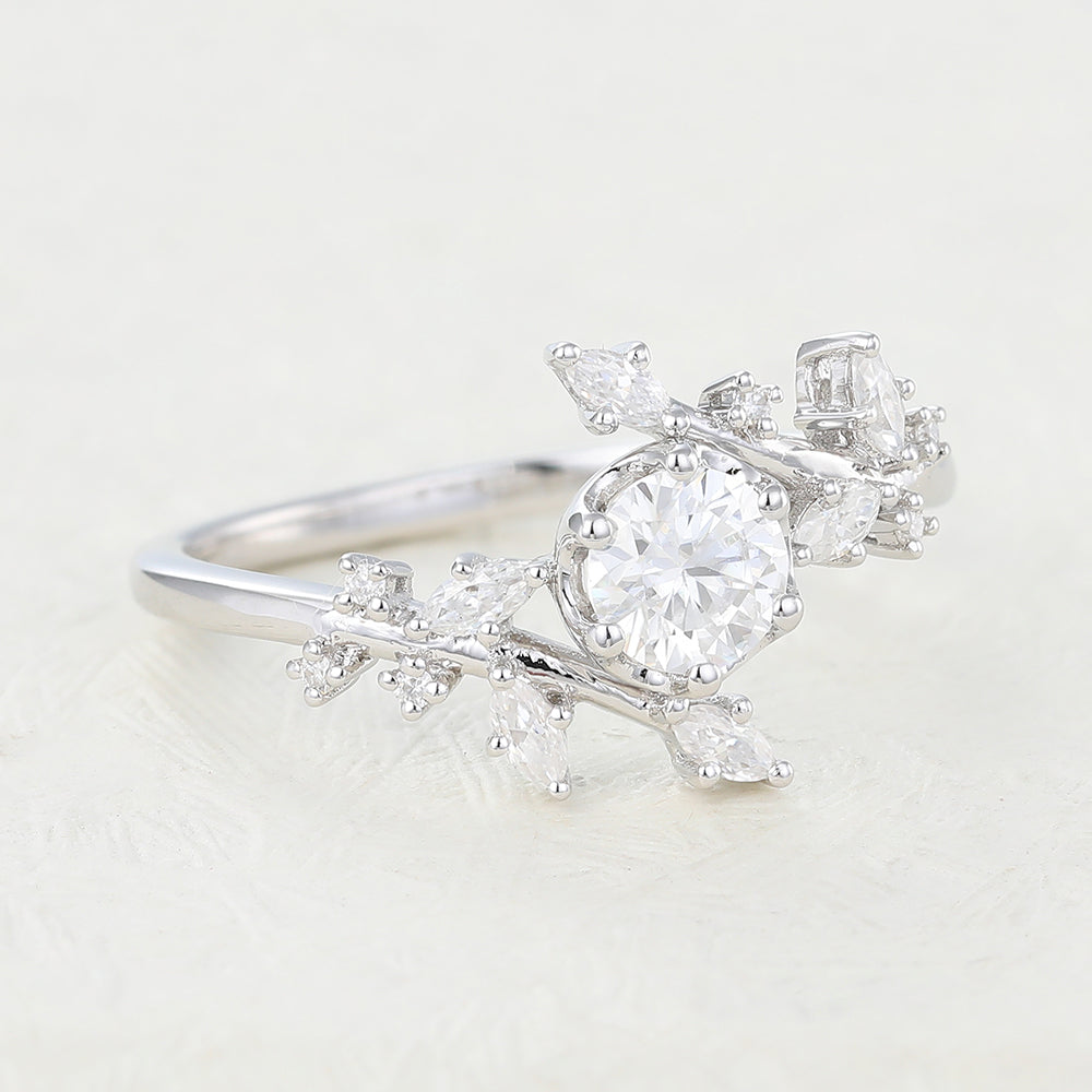Round Cluster Lab-Grown Diamond Engagement Ring