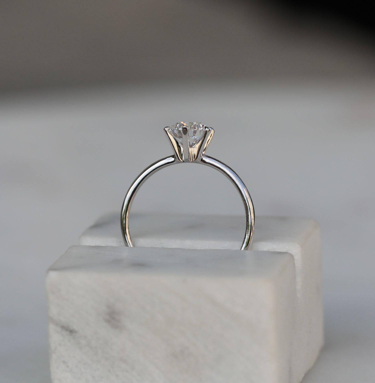 Round Solitaire Lab Grown Diamond Diamond Engagement Ring