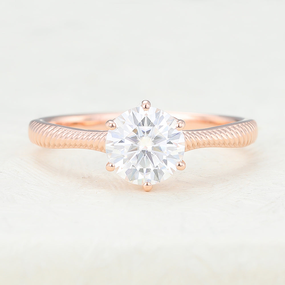Round Solitaire Lab-Grown Diamond Engagement Ring