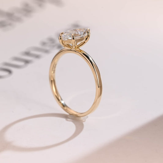 Stunning 1.0 - 2.0 CT Marquise Moissanite Engagement Ring with Solitaire Design 3