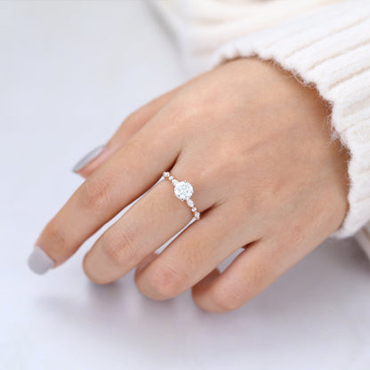 Round Pave Lab-Grown Diamond Engagement Ring