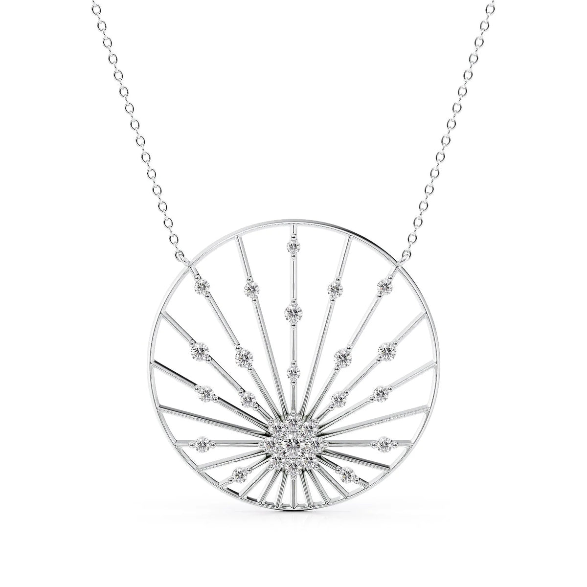 0.65 CT Round Shape Moissanite Sunrise Necklace